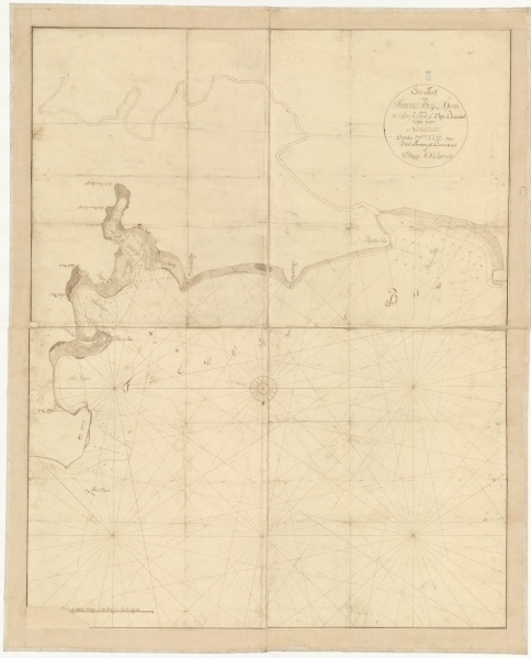File:Søkort-2-30-827x1024 KOSA D. Bagge og Ziervogels kort over Frederiks Bay ved Nye-Danmark på Great Nicobar 1756.jpg